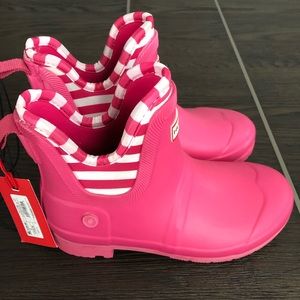 Girls Hunter Pink Rain Booties Sz2
